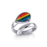 Rainbow Pride LGBTQ Sterling Silver Ring TR1367 - Jewelry