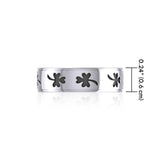 Celtic Shamrock Silver Band Ring TR1442 - Jewelry