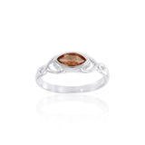 Celtic Knotwork Silver Ring with Gem TR1623 - Jewelry