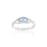 Celtic Knotwork Silver Ring with Gem TR1623 - Jewelry
