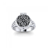 Celtic Knotwork Silver Poison Ring TR1635 - Jewelry