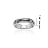 Braided Silver Spinner Ring TR1662 - Jewelry
