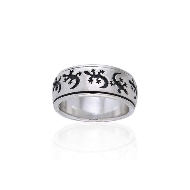 Gecko Silver Spinner Ring TR1684 - Jewelry