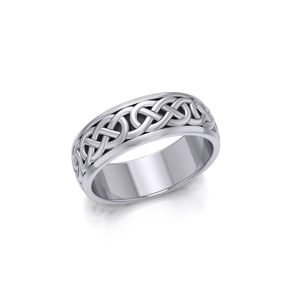 Celtic Knotwork Silver Spinner Band Ring TR1687 - Jewelry