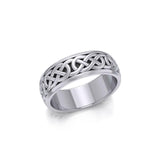 Celtic Knotwork Silver Spinner Band Ring TR1687