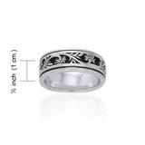 Silver Flower Spinner Ring TR1690 - Jewelry