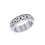 Sterling Silver Celtic Knotwork Spinner Ring TR1693
