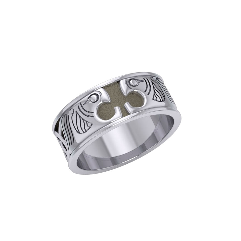 A beautiful mystique ~ Celtic Knotwork Dragon Sterling Silver Spinner Ring TR1700