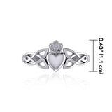 Irish Claddagh & Celtic Knotwork Silver Ring TR1743 - Jewelry