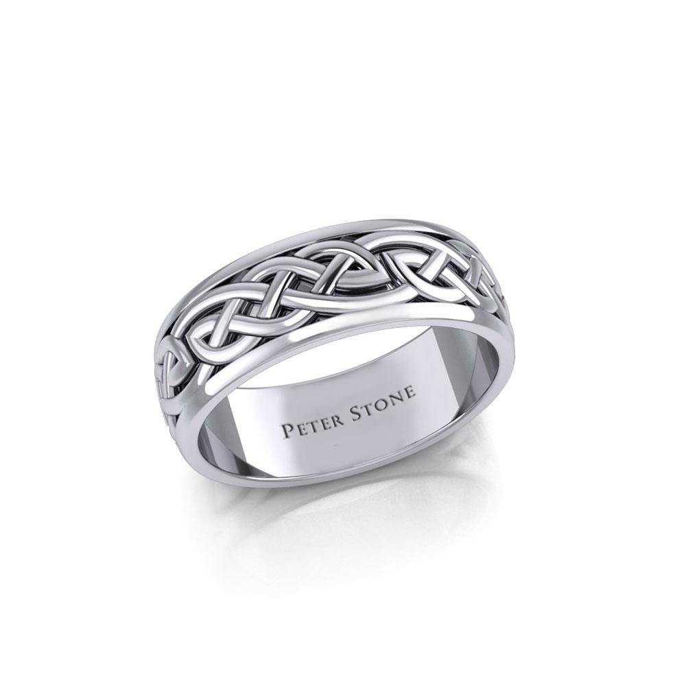 Celtic Knotwork Silver Wedding Spinner Ring TR1757 - Jewelry