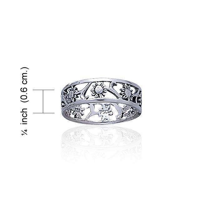 Silver Filligree Flower Ring TR222 - Jewelry