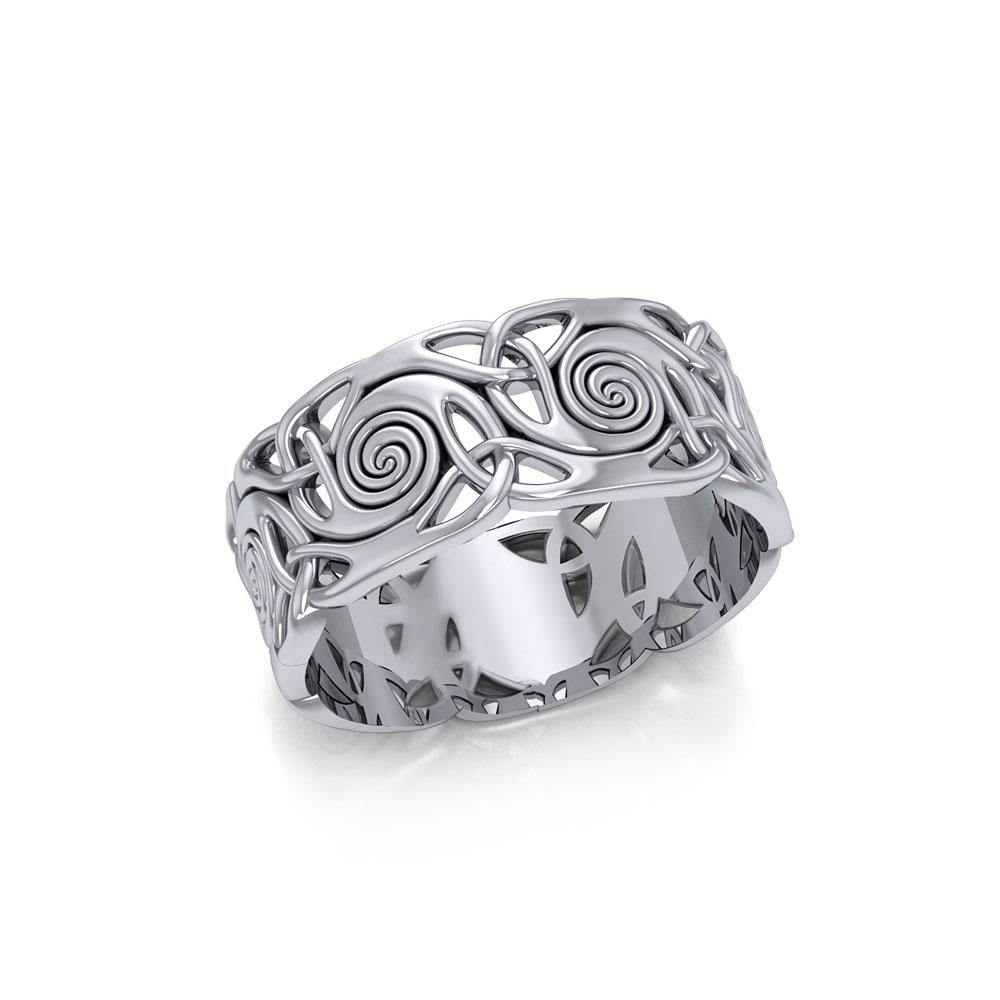 Celtic Silver Spiral Ring TR264 - Jewelry