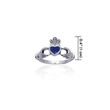 Irish Claddagh with Gem Silver Ring TR292 - Jewelry