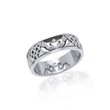 A love to last a lifetime Celtic Knotwork Claddagh Sterling Silver Ring TR3355 - Jewelry