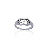 Celtic Knotwork Rectangle Sterling Silver Ring TR3391 - Jewelry