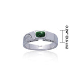 Modern Band Ring with Rectangle Gemstone TR3442 - Jewelry