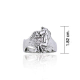 Horse with Sun Silver Ring TR3511 - Jewelry