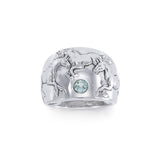 Running Horses Silver Ring TR3549 - Jewelry