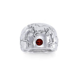 Running Horses Silver Ring TR3549 - Jewelry