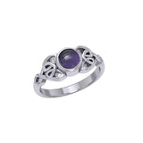 Celtic Knotwork and Gem Silver Ring TR3576 - Jewelry