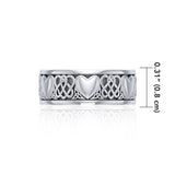 Celtic Knotwork Silver Heart Spinner Ring TR3644 - Jewelry