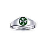 Celtic Shamrock Silver Ring with Enamel TR3686 - Jewelry