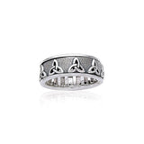 Celtic Knotwork Silver Spinner Ring TR3736