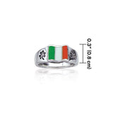 Irish Flag Celtic Shamrock Silver Ring TR3774 - Jewelry