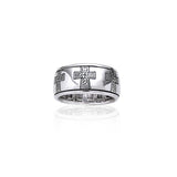 Celtic Knotwork Sterling Silver Cross Spinner Ring TR3779