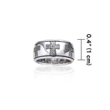 Celtic Knotwork Sterling Silver Cross Spinner Ring TR3779 - Jewelry