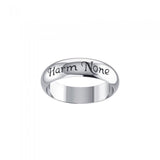 Harm None Inscribed Band Sterling Silver Ring TR3788