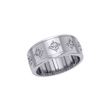 Celtic Quaternary Knot Silver Spinner Ring TR3812
