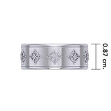Celtic Quaternary Knot Silver Spinner Ring TR3812 - Jewelry