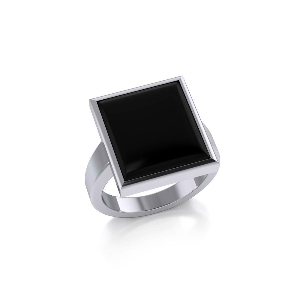Square Inlaid Stone Ring TR3837 - Jewelry
