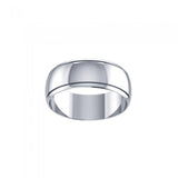 Wedding Silver Band Ring With Stripe TR3866 - Jewelry