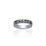 Thin Flower Silver Ring TR420 - Jewelry