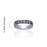 Thin Flower Silver Ring TR420 - Jewelry