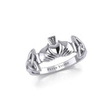 Irish Claddagh and Celtic Knotwork Silver Ring TR557 - Jewelry