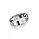 Weave Design Silver Ring TR568 - Jewelry