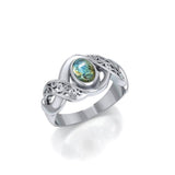 Silver Bold Filigree Ring with Gemstone TR745 - Jewelry