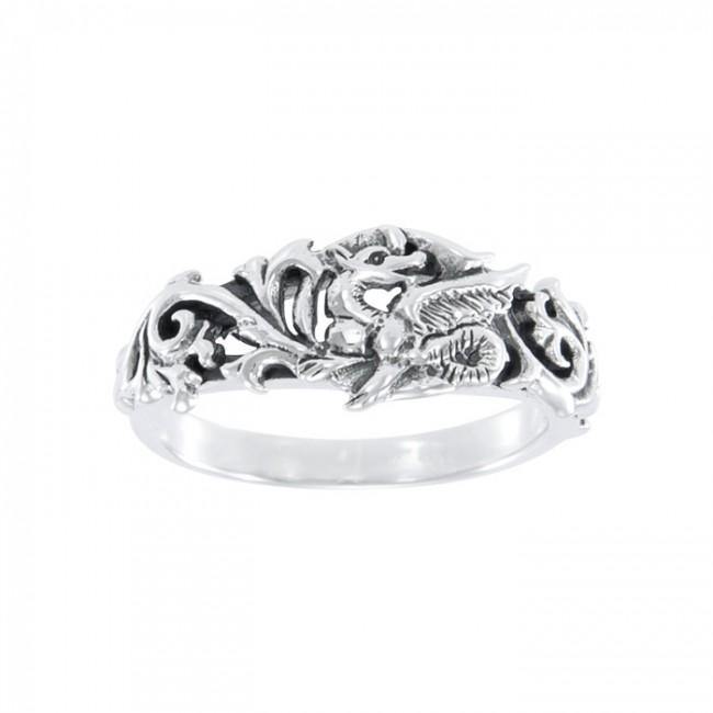 Dragon Scroll Silver Ring TR940 - Jewelry