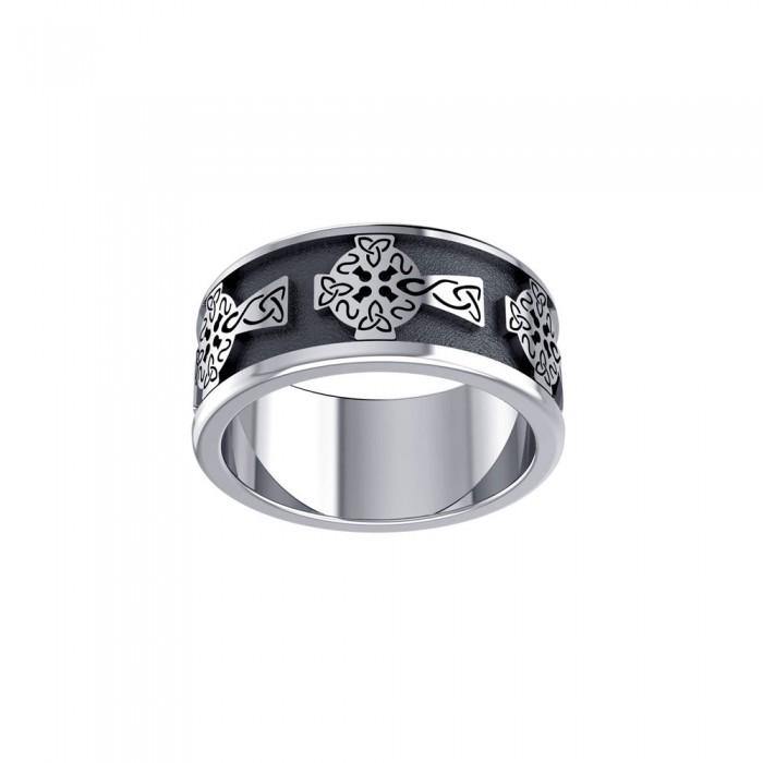 Shield of the Celtic Cross ~ Sterling Silver Jewelry Ring TR957 - Jewelry