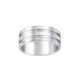 Grooved Silver Wedding Ring TR965 - Jewelry