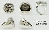 Fifth Pentacle of Mars Silver Signet Men Ring TRI1988