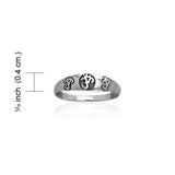 Triple Om Silver Ring TRI064 - Jewelry