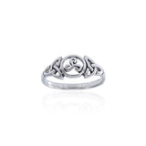 Celtic Trinity Triquetra Triple Spiral Silver Ring TRI067