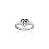 Celtic Heart Knot Sterling Silver Ring TRI074 - Jewelry