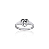 Celtic Heart Knot Sterling Silver Ring TRI074 - Jewelry