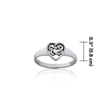 Celtic Heart Knot Sterling Silver Ring TRI074 - Jewelry