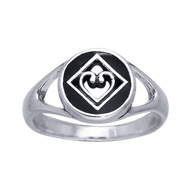 NA Heart in Recovery Silver Ring TRI098 - Jewelry